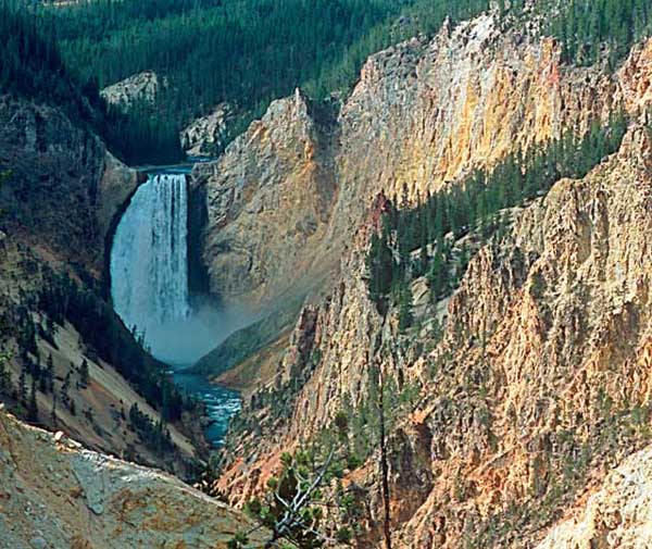 Yellowstone Falls Waterfall Note Card
